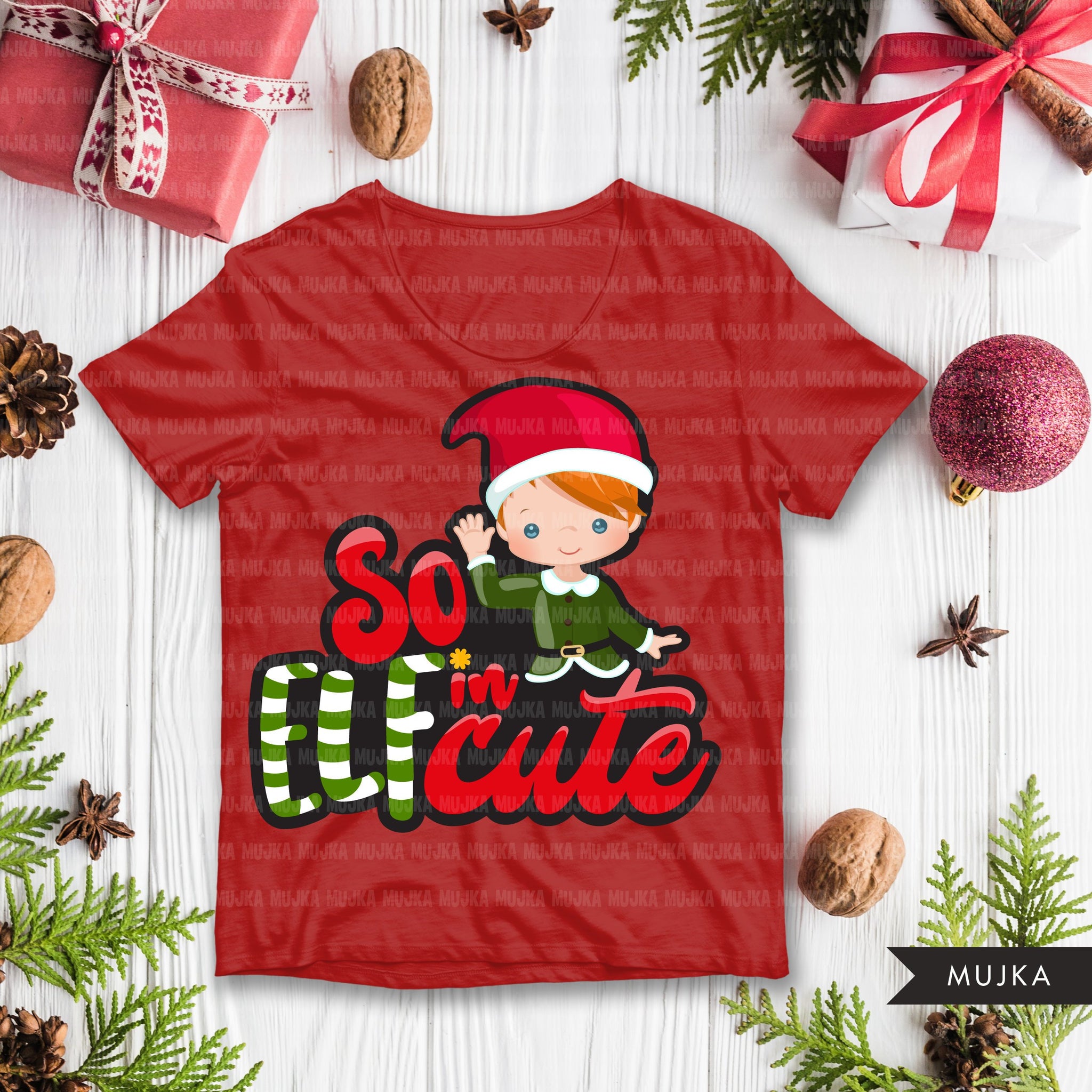 Christmas PNG digital, So Elfin Cute Printable HTV sublimation image transfer clipart, t-shirt boy graphics