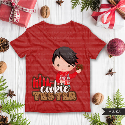 Christmas PNG digital, Little cookie Tester Printable HTV sublimation image transfer clipart, t-shirt boy graphics