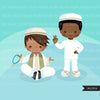 Muslim boys clipart. Islam graphics, Quran reading kids with Taqiyah and Misbaha, Tasbih clip art, religious