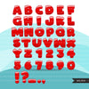 Christmas Alphabet Clipart, red, stripe green letters cute PNG graphics, Candy cane santa hat