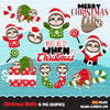 Christmas Sloth PNG Clipart, Wake me up, when it's Christmas graphics, elf, Holiday, noel, cute animals clip art