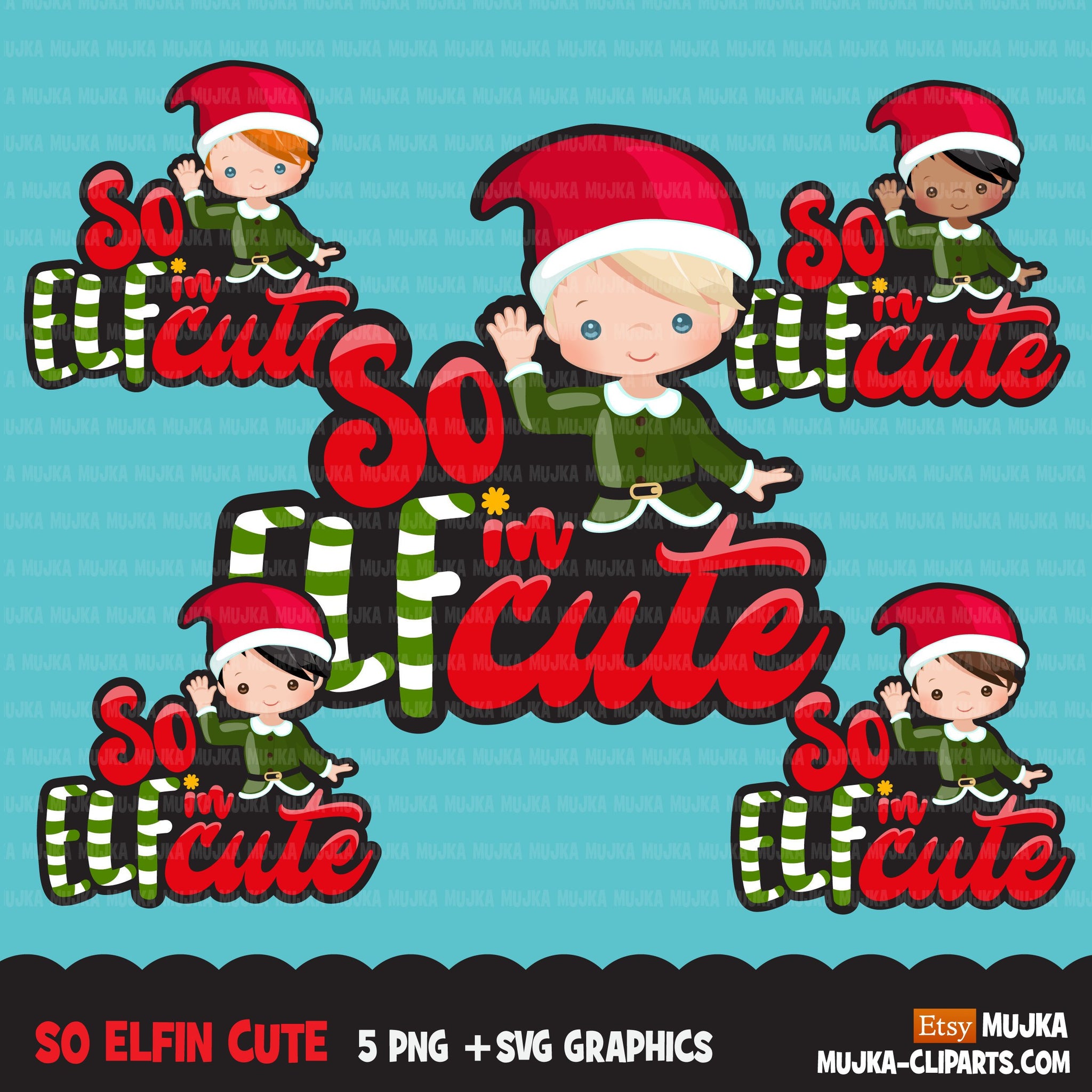 Christmas PNG digital, So Elfin Cute Printable HTV sublimation image transfer clipart, t-shirt boy graphics