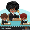 Afro Woman Judge avatar clipart with gavel and law book, print and cut, justice black girl clip art, court of law