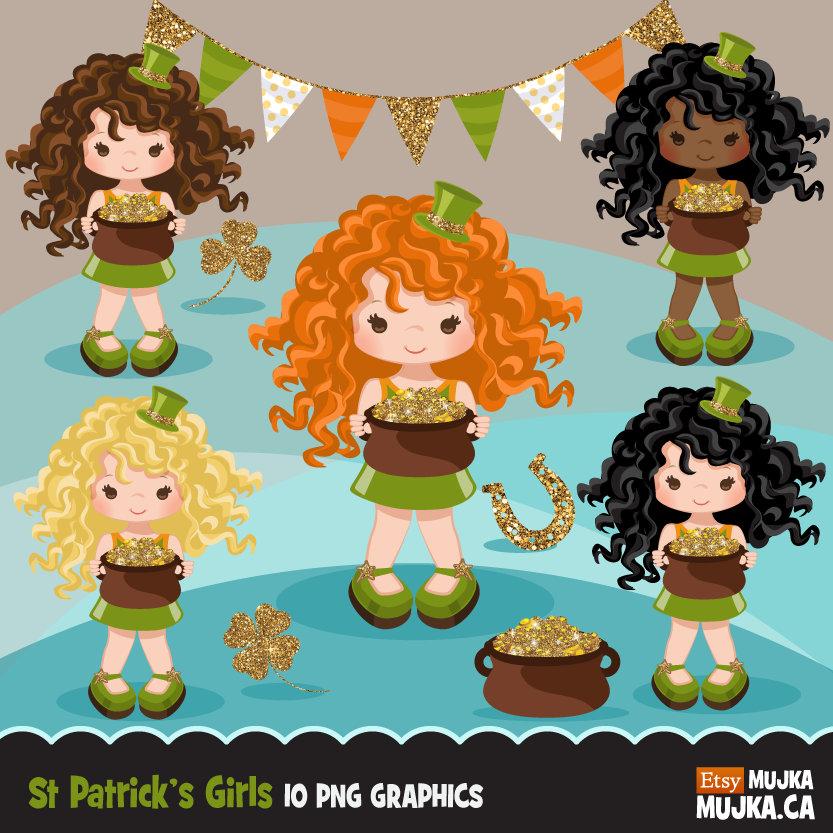 St Patricks Day Gnomes Clipart, Lucky Irish, pot of gold, clover, beer –  MUJKA CLIPARTS