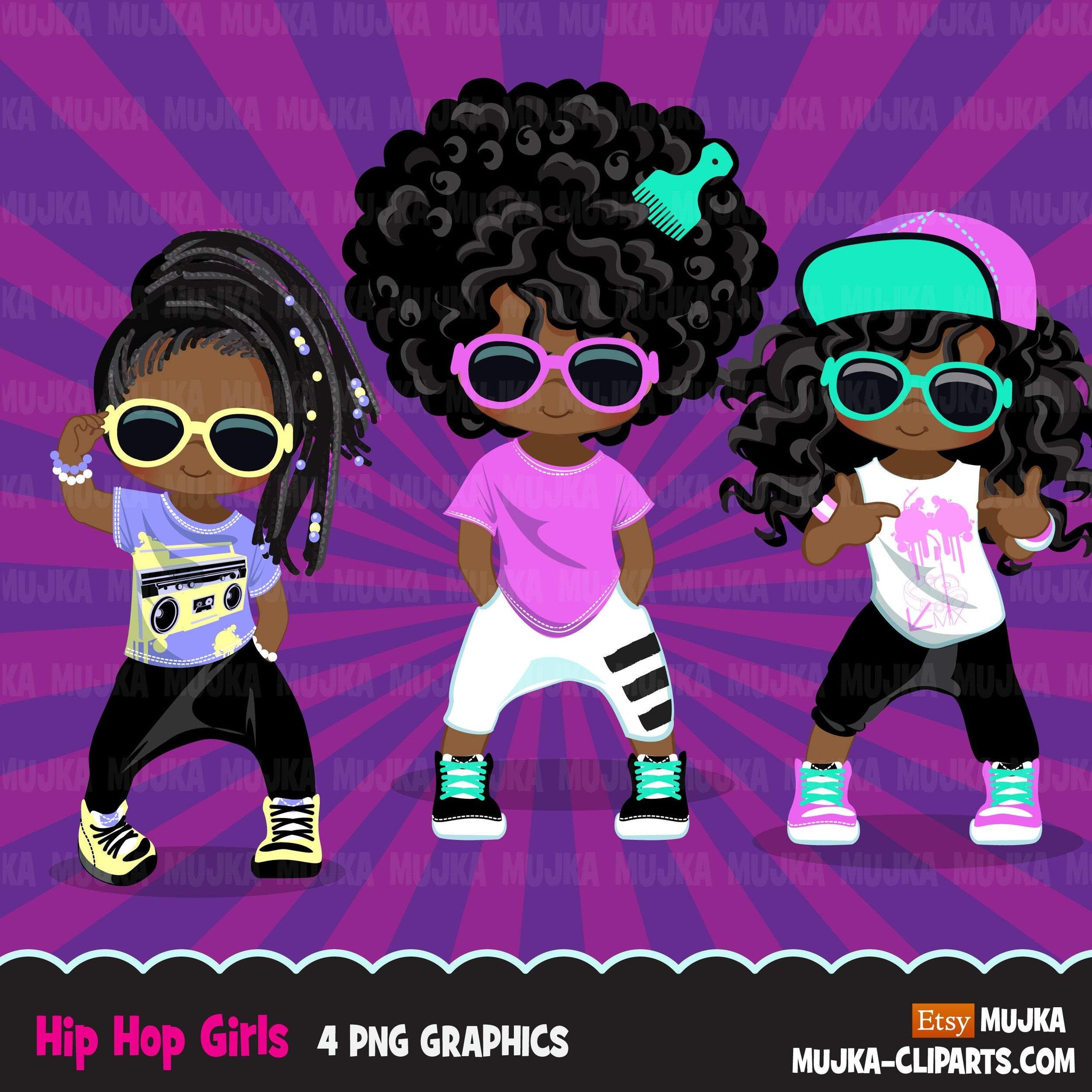 Hip hop Clipart Bundle, Music, dance sublimation t-shirt  graphics commercial use PNG clip art