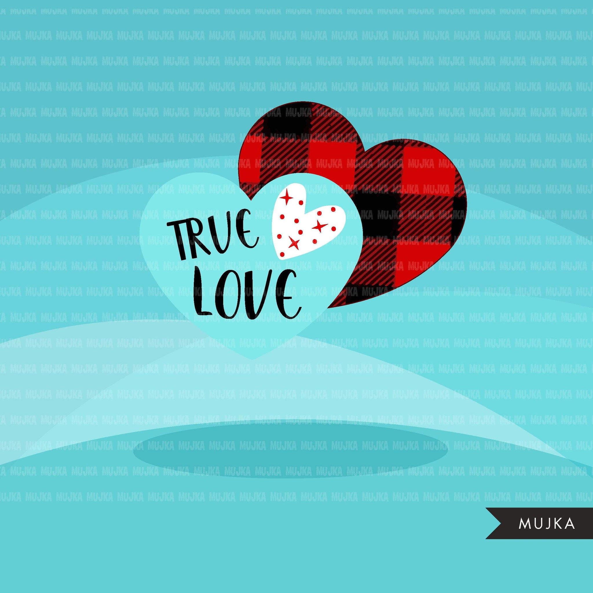 Valentine Hearts Clipart, Love Quotes, zebra, plaid, leopard, polka dots pattern heart graphics Valentine's Day commercial use clip art