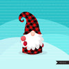Christmas gnomes PNG Clipart, Black gnomes in plaid Gnome graphics, Nordic Holiday, noel, cute graphics