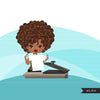 Black Woman business avatar clipart with heat press, sublimation designer, print and cut, business boss afro girl clip art