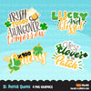 St Patricks Day Quotes Clipart, Lucky Irish, gold clover, beer graphics, commercial use clip art