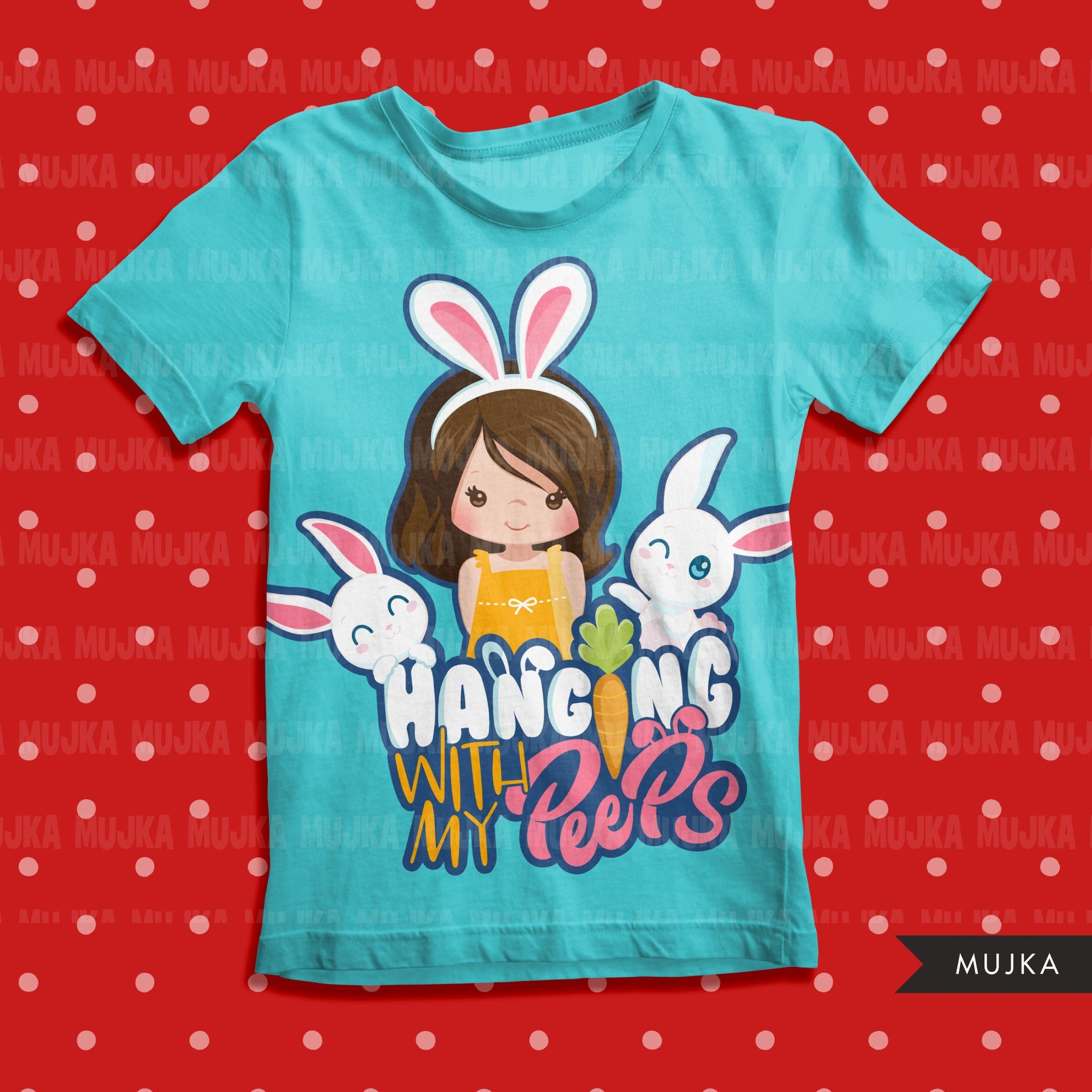 easter png digital hanging with my peeps htv sublimation image transfer clipart t-shirt graphics little girl