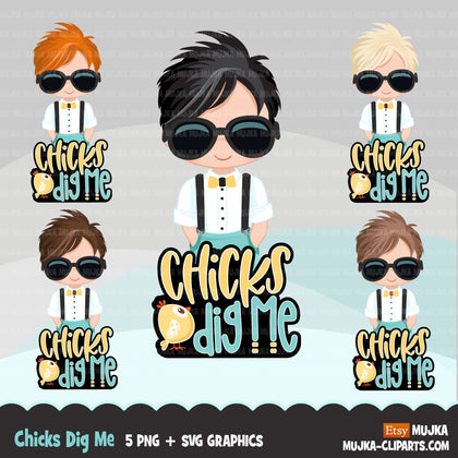 Easter PNG digital, Chicks dig me Printable HTV sublimation image transfer clipart, t-shirt boy graphics