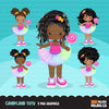 Candy land Tutu Clipart for black girls,  lollipop rainbow tutu graphics, fashion, commercial use PNG clip art, birthday cutout