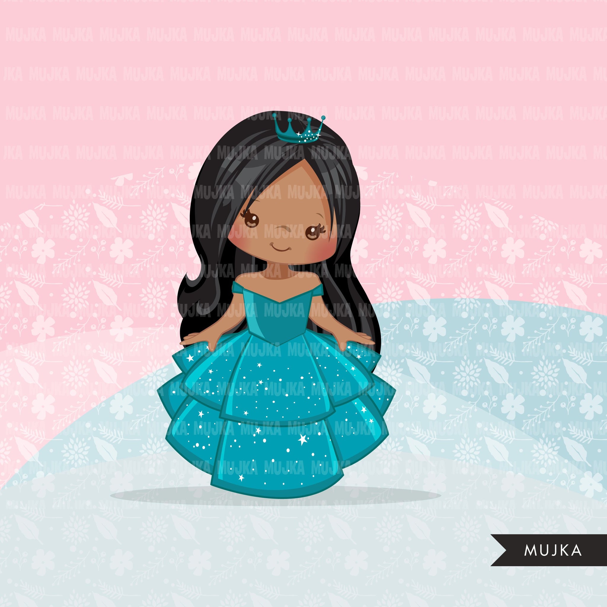 Princess clipart, fairy tale graphics, girls story book, teal princess – MUJKA CLIPARTS