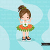 St Patrick's Day Tutu Clipart for girls,  irish tutu graphics, fashion, commercial use PNG clip art, birthday cutout