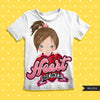valentines day png digital little heart breaker sublimation image transfer clipart t-shirt graphics little girl