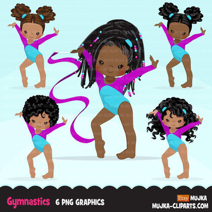 Gymnastics Fitness Clipart Bundle, Sports, workout sublimation t-shirt for black, boy, girl graphics commercial use PNG clip art