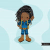 Safari Black girls Clipart, Girl scouts, camping graphics, outdoors, school graphics, Png digital clip art
