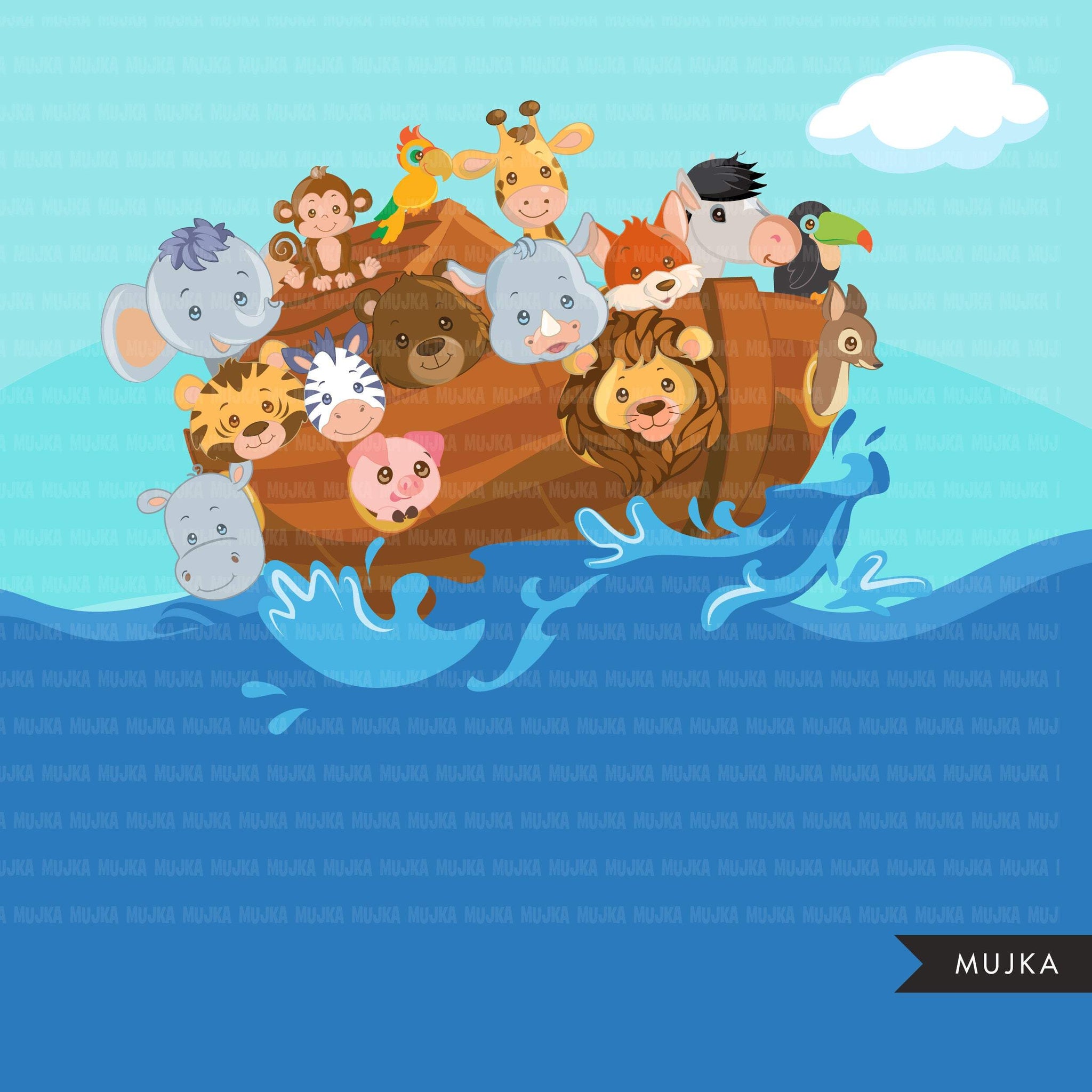Noah's Ark Clipart and Backgrounds, religious graphics, animals commercial use Png clip art