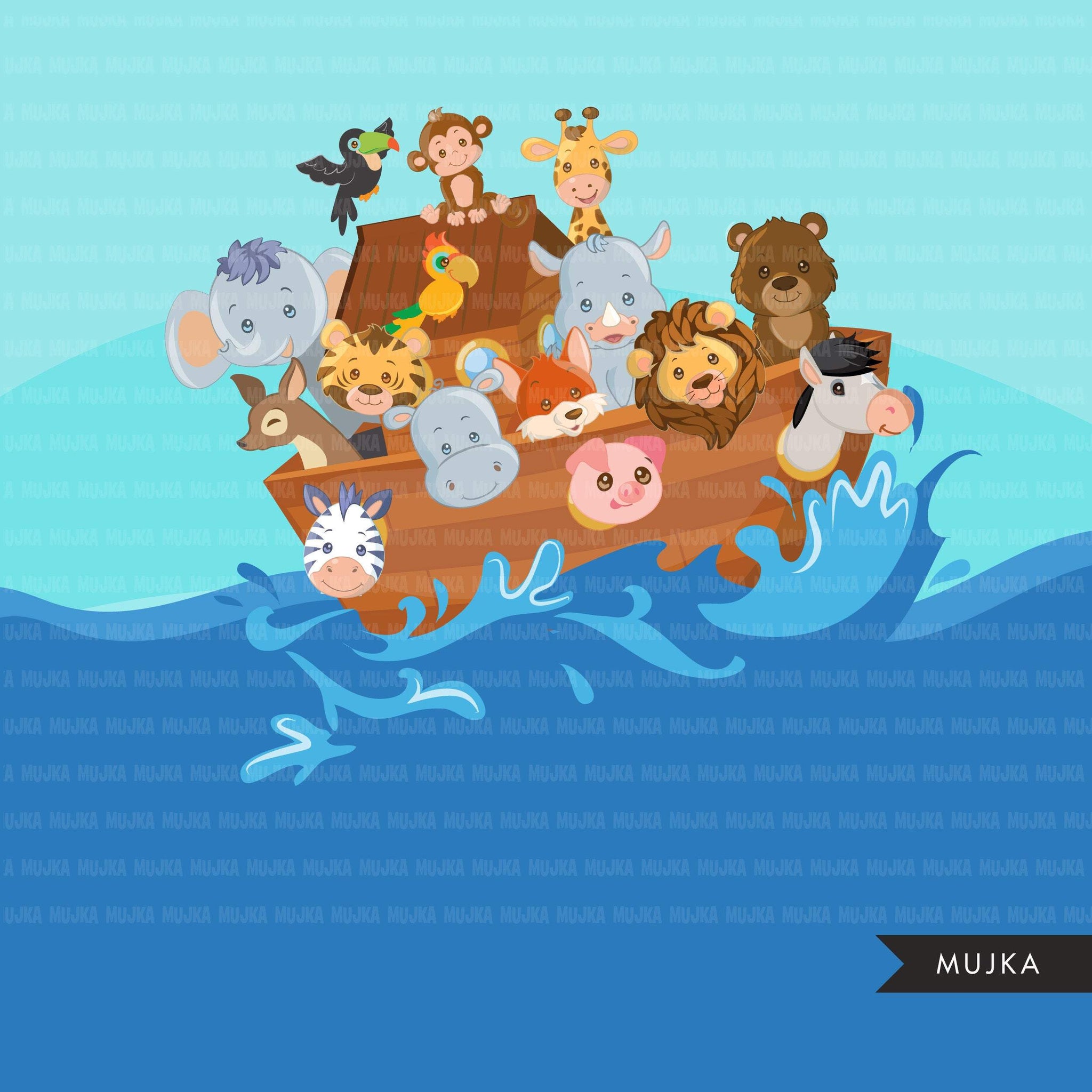 Noah's Ark Clipart and Backgrounds, religious graphics, animals commercial use Png clip art