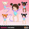 Gymnastics Fitness Clipart Bundle, Sports, workout sublimation t-shirt for black, boy, girl graphics commercial use PNG clip art