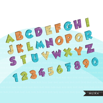 Dinosaur Alphabet Clipart, stackable boy birthday, baby shower letter  PNG graphics