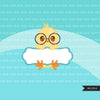 Easter Chick Split Clipart, Cute chicks with Easter frame, animal graphics  commercial use digital PNG clip art