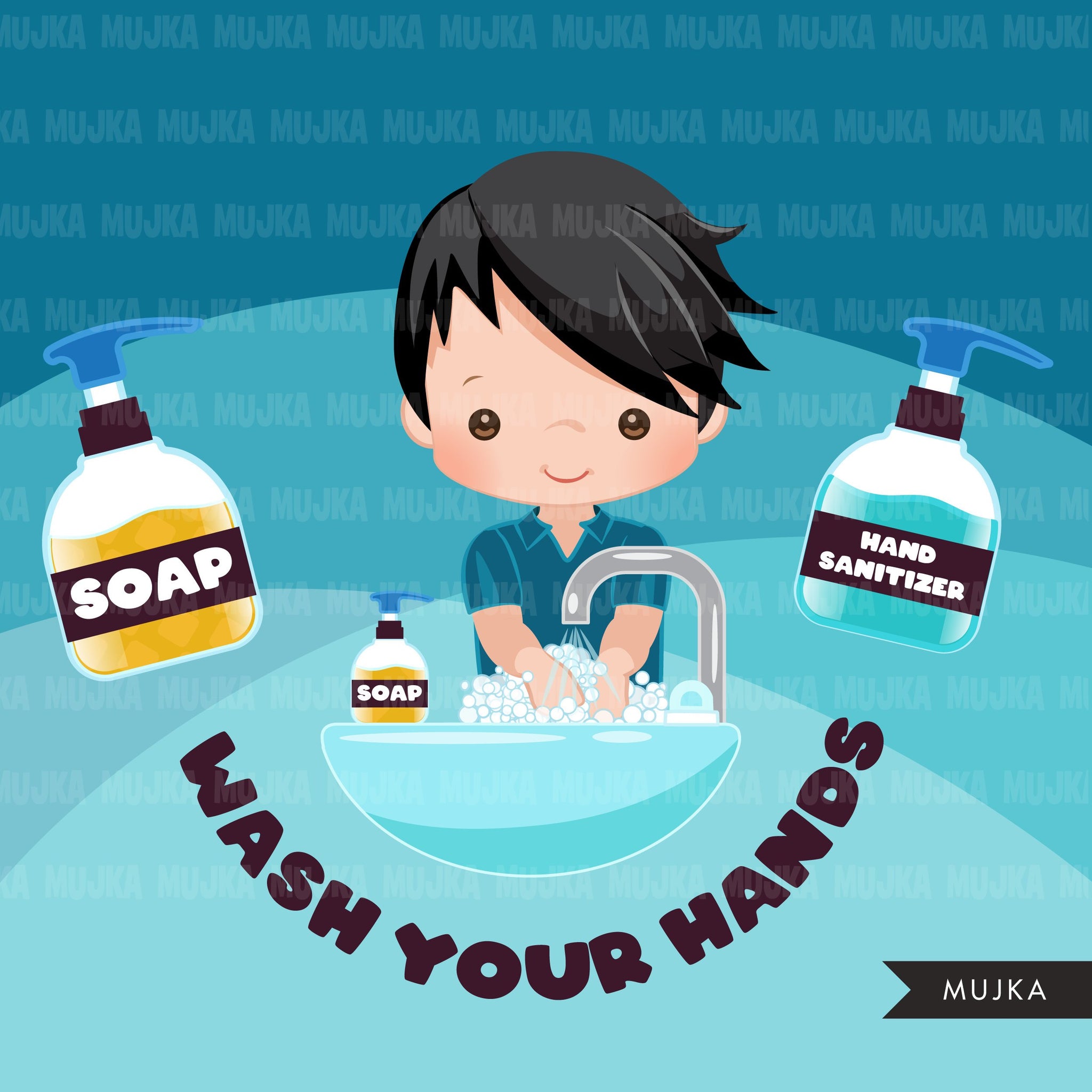 Hand washing Clipart, boys, hand sanitizer, bathroom chores, cleaning, covid 19, corona virus, social distancing graphics