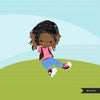 Playground Clipart, black girl on slide, outdoors park slide graphics, kindergarten, first grade, school commercial use Png clip art