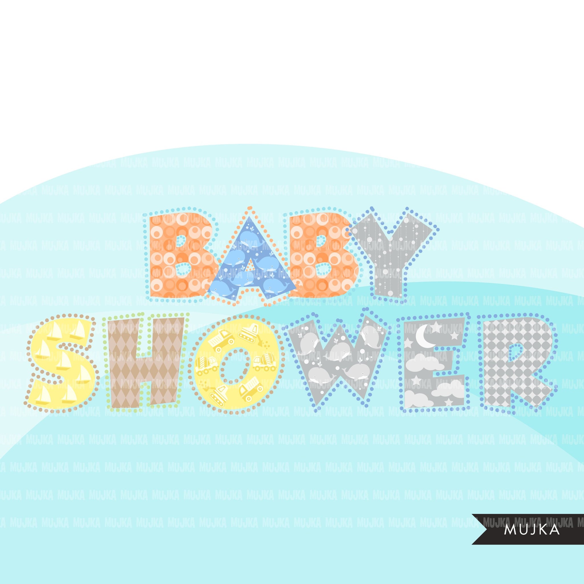 Baby Boy Alphabet Clipart, dotted lines, stackable, boy birthday, baby shower letters and numbers, PNG graphics
