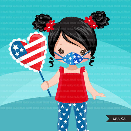 Face mask clipart, covid prevention face masks for Mujka characters, medical, hospital print and cut PNG digital graphics