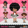 Circus Clipart, glitter tutu Black girl birthday fashion graphics, big top, carnival png, tutu with boots, afro puffs, african american