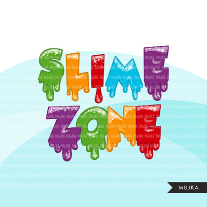 Slime Alphabet clipart, Bundle of Slime letters and numbers party clip art, dripping borders, Png graphics