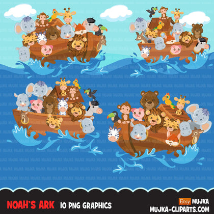 Noah's Ark Clipart and Backgrounds, religious graphics, animals commercial use Png clip art
