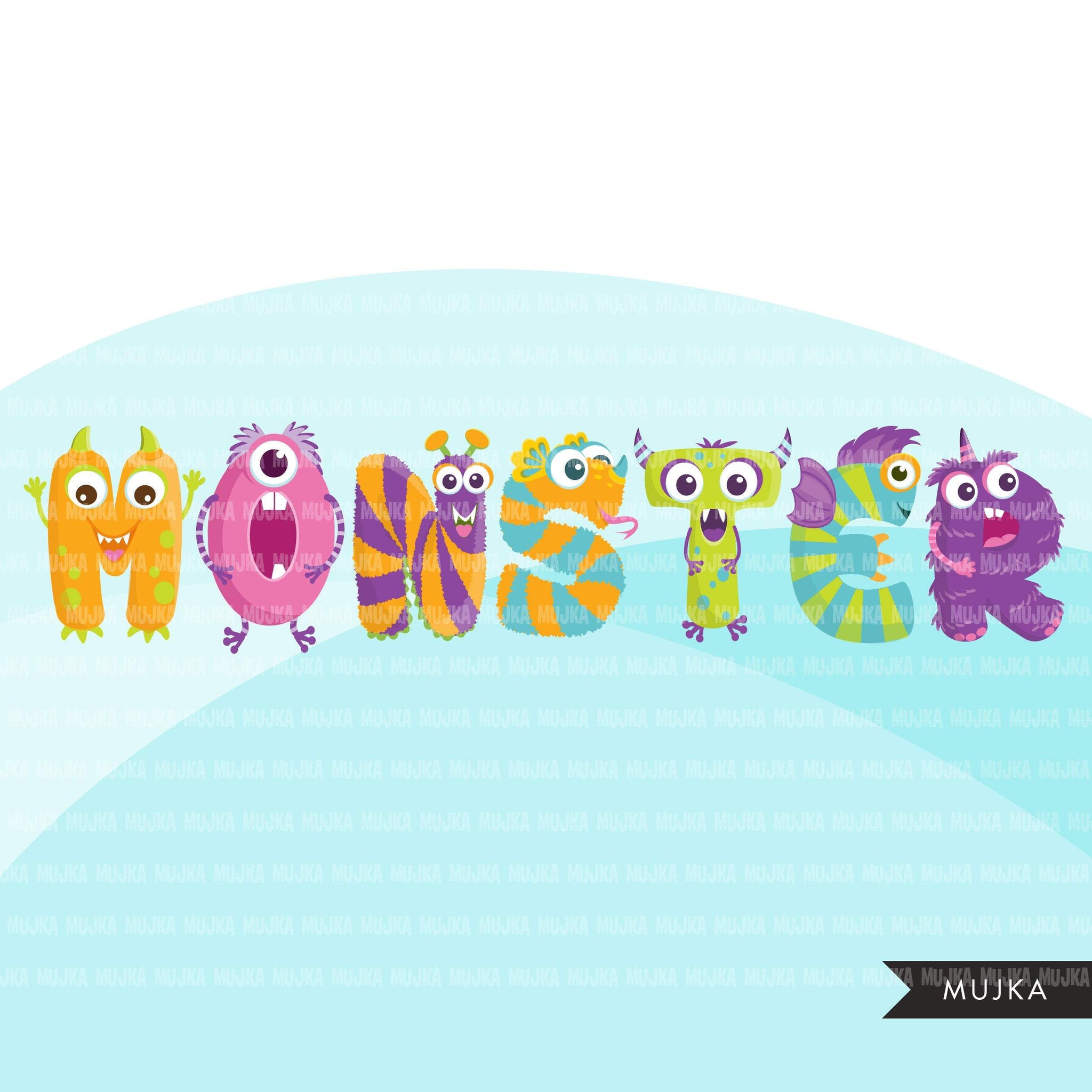 Colorful Monster Alphabet Stickers