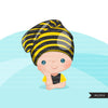 Baby Boss Clipart, boys with cute boss hat, black baby boy bonnet graphics, commercial use PNG clip art