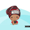 Baby Boss Clipart, boys with cute boss hat, black baby boy bonnet graphics, commercial use PNG clip art
