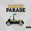 Drive by Graduation parade clipart, quarantine grads party, drive through truck, car, limousine, class of 2021 school graphics, PNG clip art