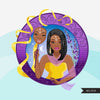 Zodiac Gemini Clipart, Png digital download, Sublimation Graphics for Cricut & Cameo, Black straight hair Woman Horoscope sign designs