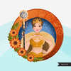 Zodiac Leo Clipart, Png digital download, Sublimation Graphics for Cricut & Cameo, Caucasian pixie hair Woman Horoscope sign designs