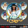 Zodiac Virgo Clipart, Png digital download, Sublimation Graphics for Cricut & Cameo, Black Braids Woman Horoscope sign designs