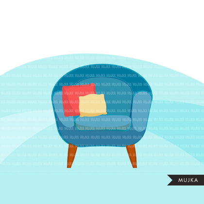 Homeschooling Girls Clipart, girl sitting with laptop, education, sofa reading, home study graphics, commercial use PNG clip art