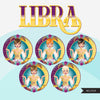 Zodiac Libra Clipart, Png digital download, Sublimation Graphics for Cricut & Cameo, Caucasian Woman pixie hair Horoscope sign designs