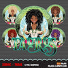 Zodiac Taurus Clipart, download digital Png, gráficos de sublimação para Cricut e Cameo, cabelos pretos cacheados e designs de signos de horóscopo feminino