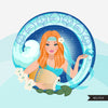Zodiac Aquarius Clipart, Png digital download, Sublimation Graphics for Cricut & Cameo, Caucasian Short Hair Woman Horoscope sign designs
