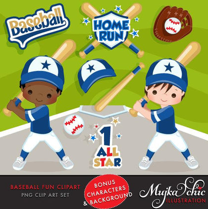 Baseball & Softball Clipart Bundle, Sports graphics, sublimation, print and cut  commercial use PNG clip art