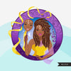 Zodiac Gemini Clipart, download digital Png, gráficos de sublimação para Cricut e Cameo, cabelos trançados pretos designs de signos de horóscopo de mulher