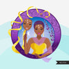 Zodiac Gemini Clipart, Png digital download, Sublimation Graphics for Cricut & Cameo, Black Woman Horoscope sign designs