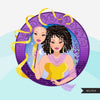 Zodiac Gemini Clipart, Png digital download, Sublimation Graphics for Cricut & Cameo, Caucasian curly hair Woman Horoscope sign designs