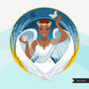 Zodiac Virgo Clipart, Png digital download, Sublimation Graphics for Cricut & Cameo, Black Woman Horoscope sign designs