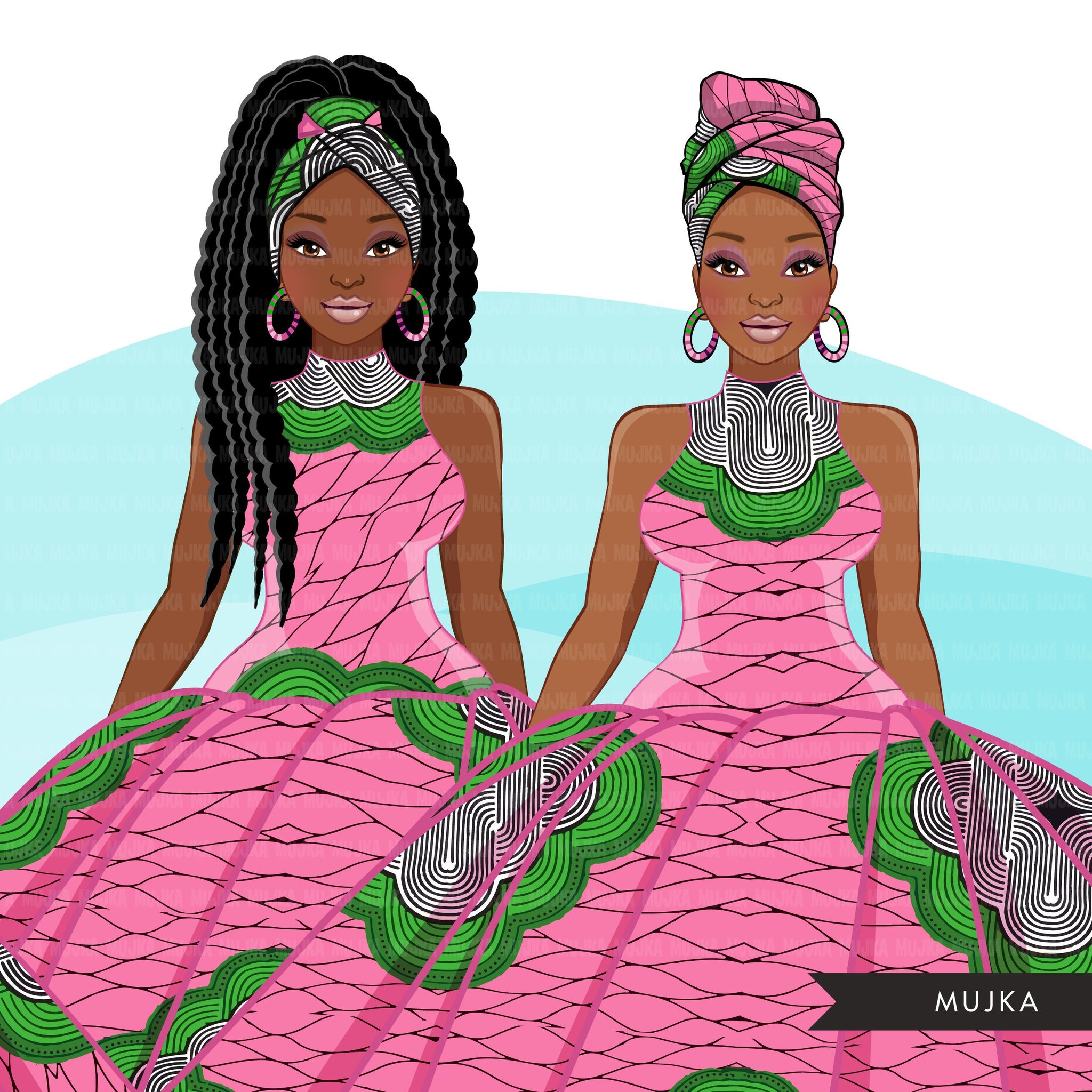 pink and green african print dress Kaelyn Long Maxi Infinity Dress in Pink Green Yellow and Navy Blue African Ankara Kente Print